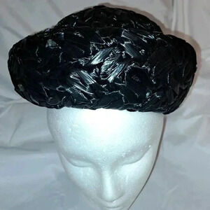 Vintage Valerie Women's Black Straw Hat